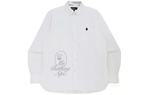 A BATHING APE Head Series Shirts Men's Pointed Collar Moderate Shirt