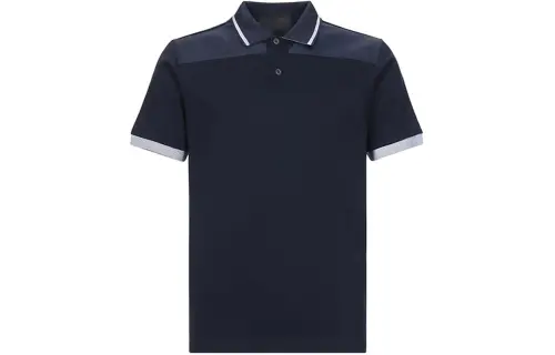 PRADA Polo Shirts Men's Navy Polo Collar Moderate Straight Fit