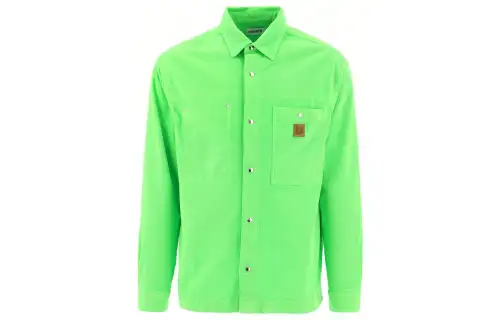 KENZO Shirts Men's Green Lapel Moderate Shirt