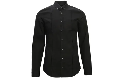 GUCCI Shirts Men's Black Pointed Collar Moderate Shirt