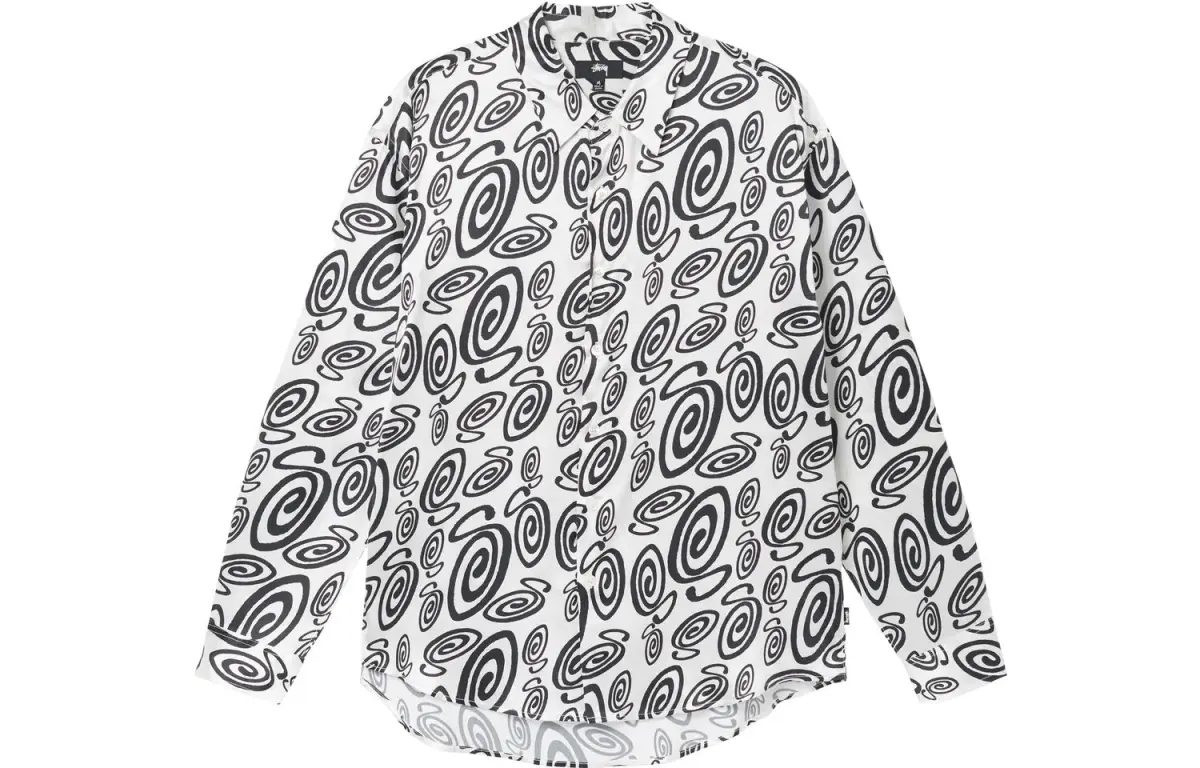 Stussy Shirts Men's Black White Moderate