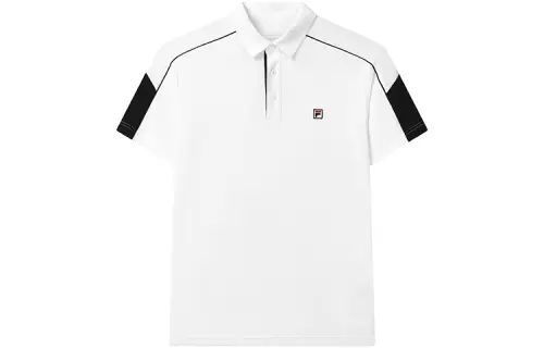 FILA Polo Shirts Men's Jade White Polo Collar Moderate Straight Fit