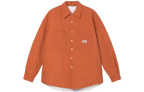 Stussy X OUR LEGACY Shirts Men's Orange Pointed Collar Moderate Shirt