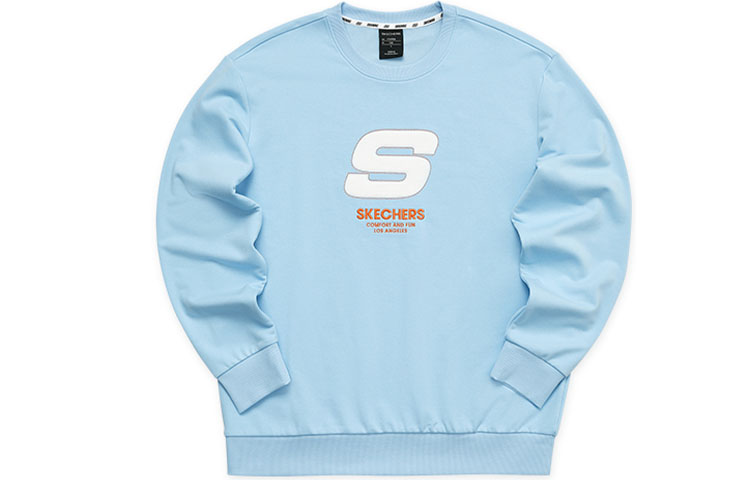 Skechers Colorful Sweatshirts Unisex Air Blue Crew Neck Moderate Regular