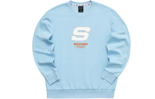 Skechers Colorful Sweatshirts Unisex Air Blue Crew Neck Moderate Regular