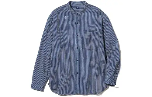 UNIQLO Shirts Men's Royal Blue Stand Collar Moderate Shirt