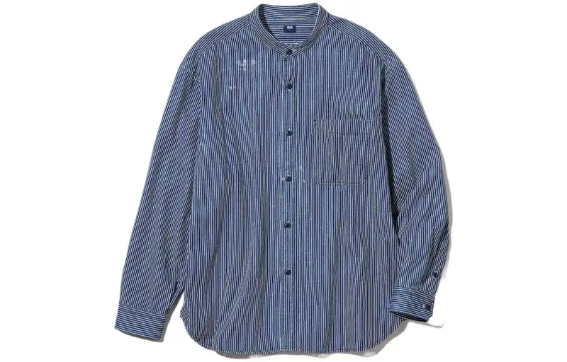 UNIQLO Shirts Men's Royal Blue Stand Collar Moderate Shirt