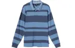 Stussy Polo Shirts Unisex Blue Polo Collar Moderate Straight Fit