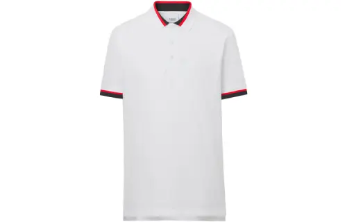 Burberry Polo Shirts Men's White Polo Collar Moderate Straight Fit