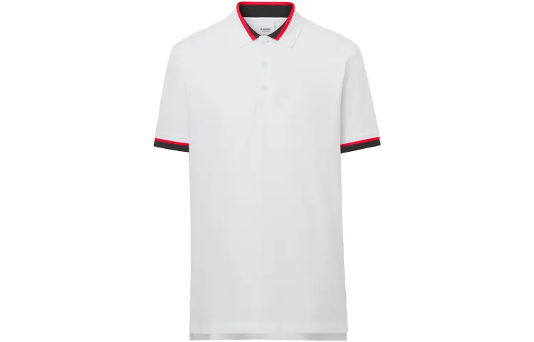 Burberry Polo Shirts Men's White Polo Collar Moderate Straight Fit