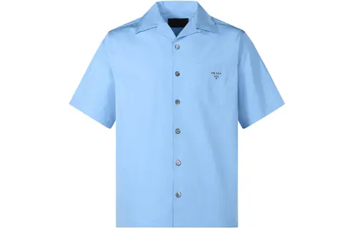 PRADA Shirts Men's Light Blue Pointed Collar Moderate Other