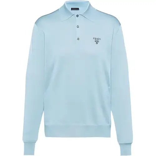 PRADA SS22 Polo Shirt Men's Sky Blue