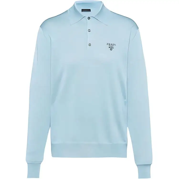 PRADA SS22 Polo Shirt Men's Sky Blue