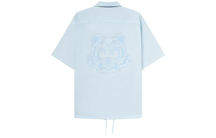 KENZO Shirts Men's Light Blue Square Collar Moderate Other