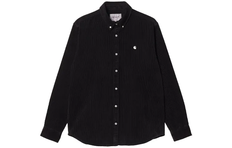 Carhartt WIP Shirts Men's Black Pointed Collar Moderate Shirt