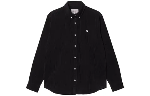 Carhartt WIP Shirts Men's Black Pointed Collar Moderate Shirt