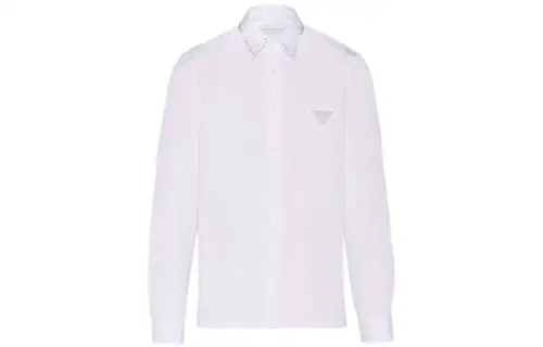 PRADA Shirts Men's White Lapel Moderate