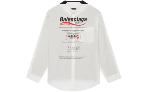 Balenciaga Shirts Men's White Pointed Collar Moderate Other