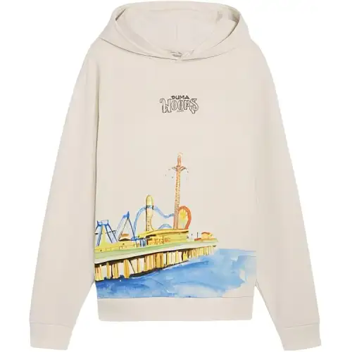 PUMA Luxe Pack Sweatshirts Men's Ivory Hooded Moderate Regular