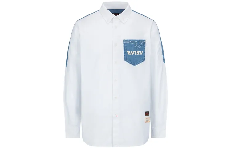 EVISU Shirts Men's White Lapel Moderate Other