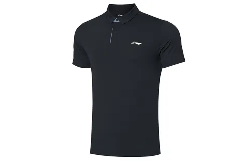 Li Ning Training Series Polo Shirt Men's New Standard Black