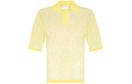 Bottega Veneta Polo Shirts Men's Yellow Polo Collar Moderate Straight Fit