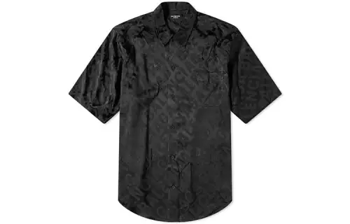 Balenciaga Shirts Men's Black Lapel Moderate Other