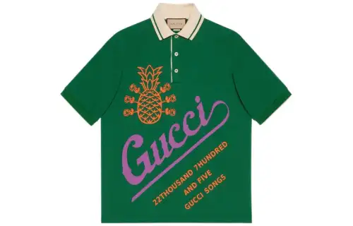 GUCCI Pineapple Collection SS22 Polo Shirt Men's Green
