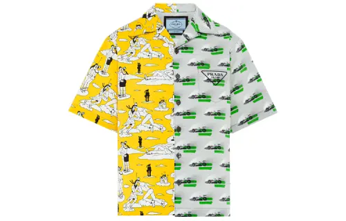 PRADA Shirts Men's Multicolor Lapel Moderate Shirt
