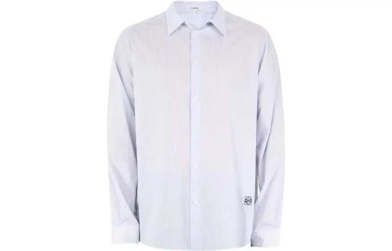 LOEWE Shirts Men's Blue Lapel Moderate Other