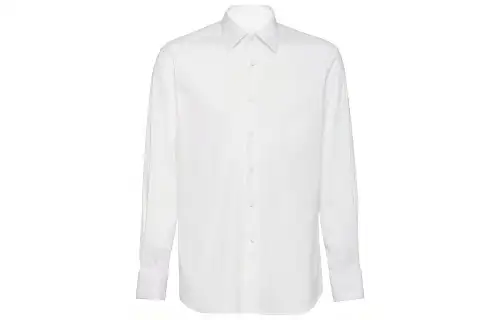 PRADA Shirts Men's White Lapel Moderate Shirt
