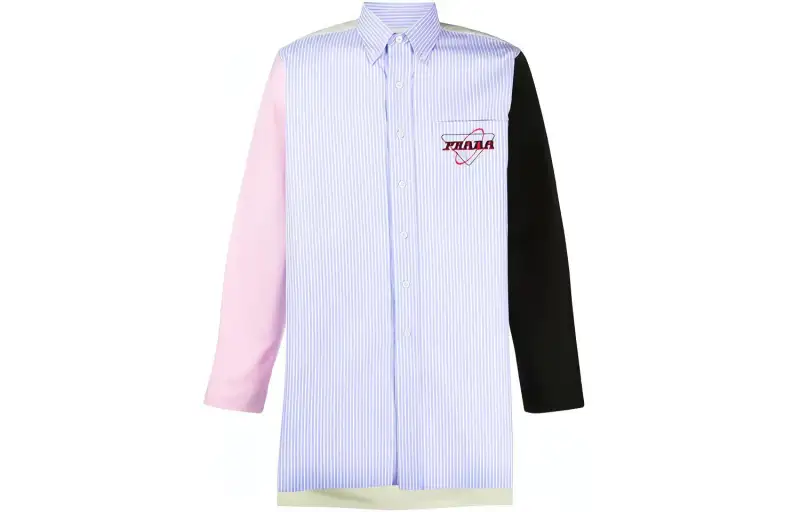 PRADA Shirts Men's Blue Lapel Moderate Shirt
