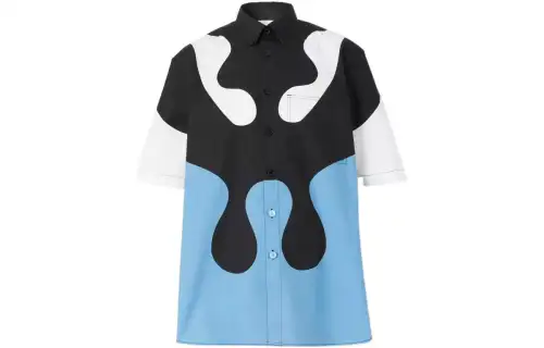 【Previous Season】abstract-print button-down cotton shirt