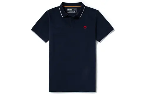 Timberland Polo Shirts Men's Royal Blue Polo Collar Moderate Straight Fit