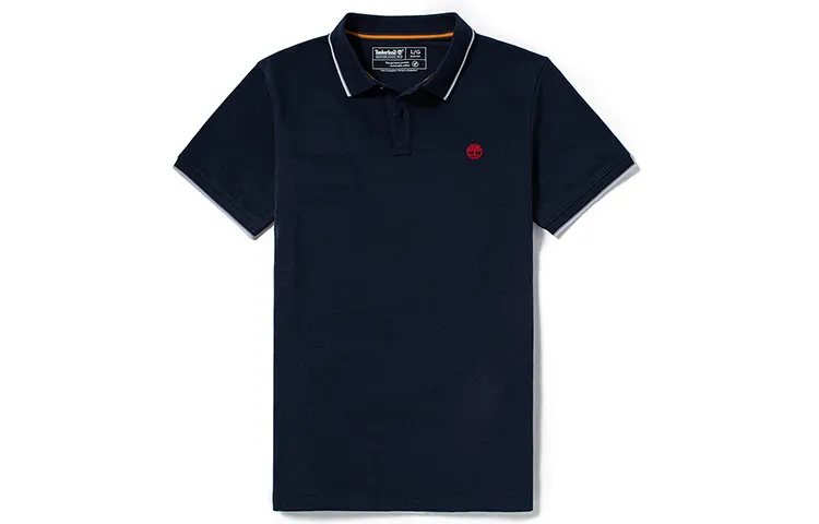 Timberland Polo Shirts Men's Royal Blue Polo Collar Moderate Straight Fit