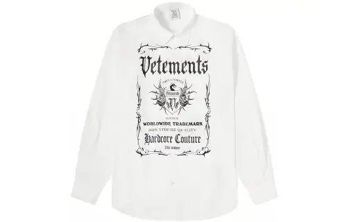 Vetements Shirts Unisex White Square Collar Moderate Shirt