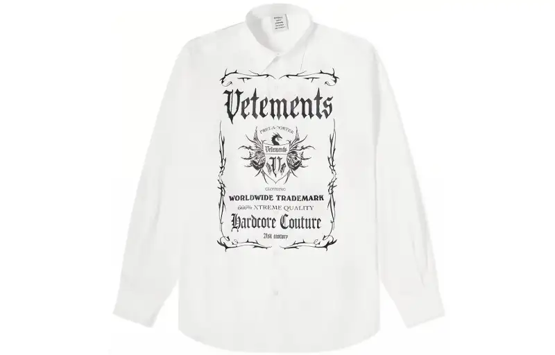 Vetements Shirts Unisex White Square Collar Moderate Shirt