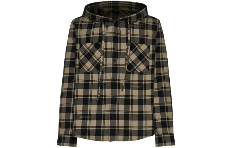 OFF WHITE Checked Hooded Shirt