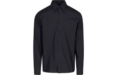 PRADA Shirts Men's Black Pointed Collar Moderate Shirt