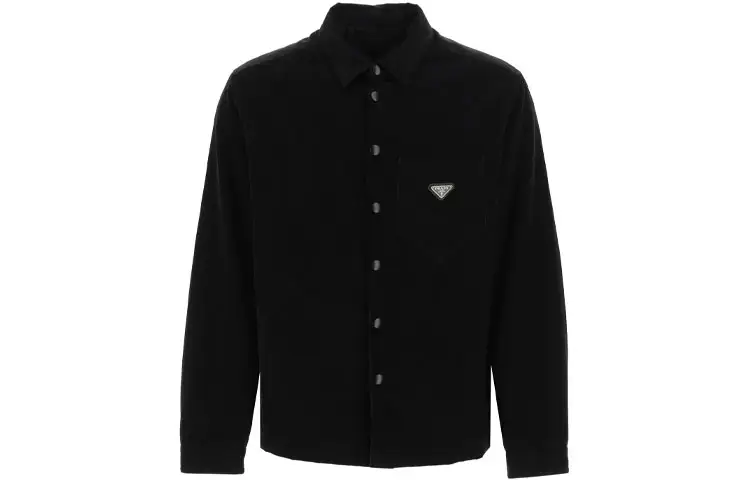 PRADA Shirts Men's Black Polo Collar Moderate Other