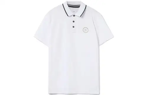 Li Ning Wade Collection Polo Shirts Men's White Polo Collar Moderate Straight Fit
