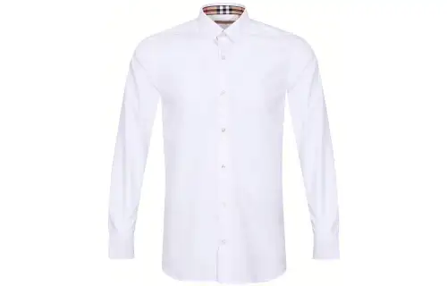 Burberry Shirts Men's White Lapel Moderate Shirt