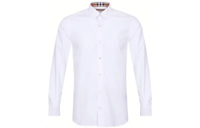 Burberry Shirts Men's White Lapel Moderate Shirt