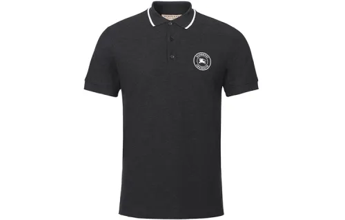 Burberry Polo Shirts Men's Black Square Collar Moderate Other
