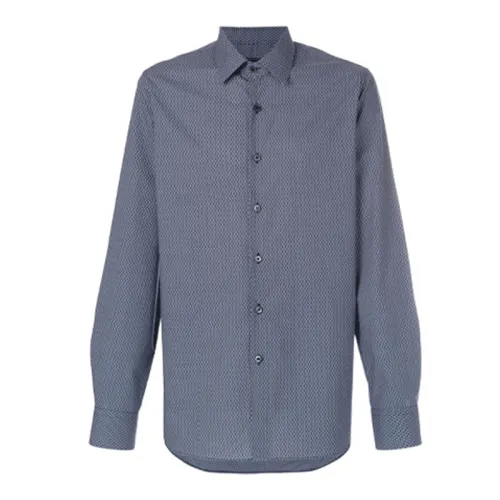 PRADA Shirts Men's Dark Gray Pointed Collar Moderate Shirt