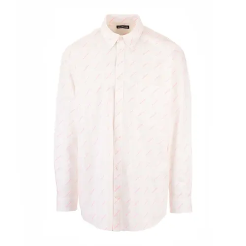 Balenciaga Shirts Men's White Lapel Moderate Shirt