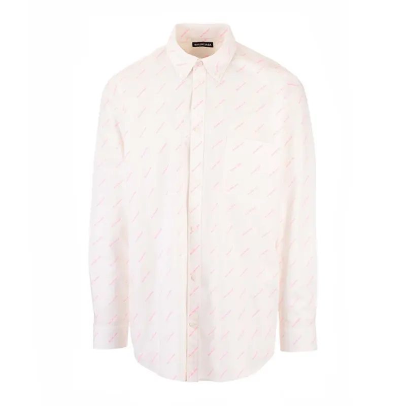 Balenciaga Shirts Men's White Lapel Moderate Shirt