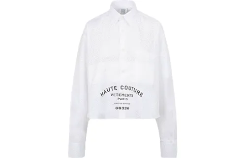 Vetements Shirts Unisex White Square Collar Moderate Other