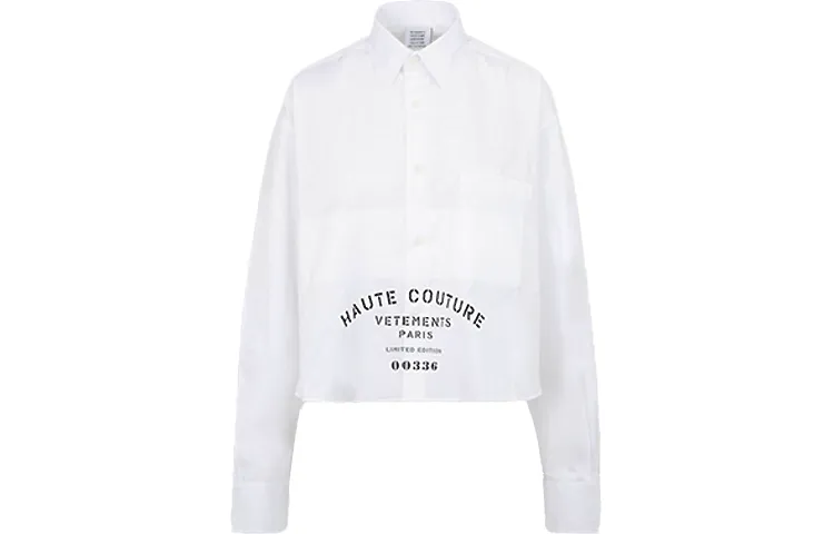 Vetements Shirts Unisex White Square Collar Moderate Other