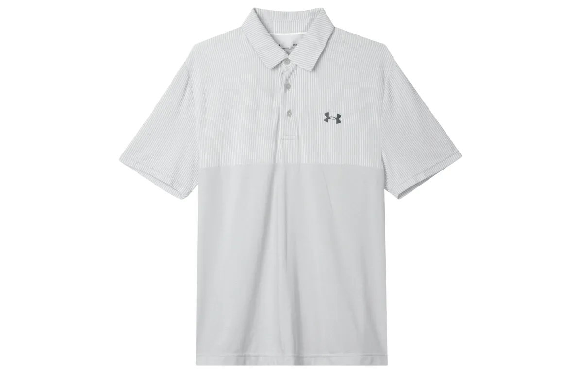 Under Armour Polo Shirts Men's Gray Polo Collar Moderate Straight Fit
